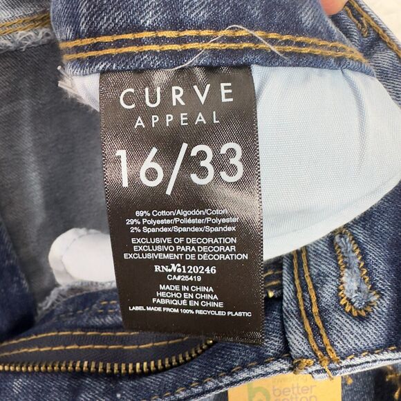 Curve Appeal Jeans High Rise Wide Leg 16/33 Hampton Blue Tummy Tucking Tech NWT - Picture 11 of 16